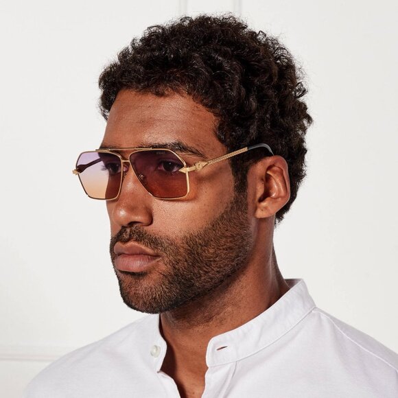 Versace Men Sunglasses Gold Gradient Violet Aviator VE2284 1002EL NEW AUTHENTIC - Picture 9 of 9